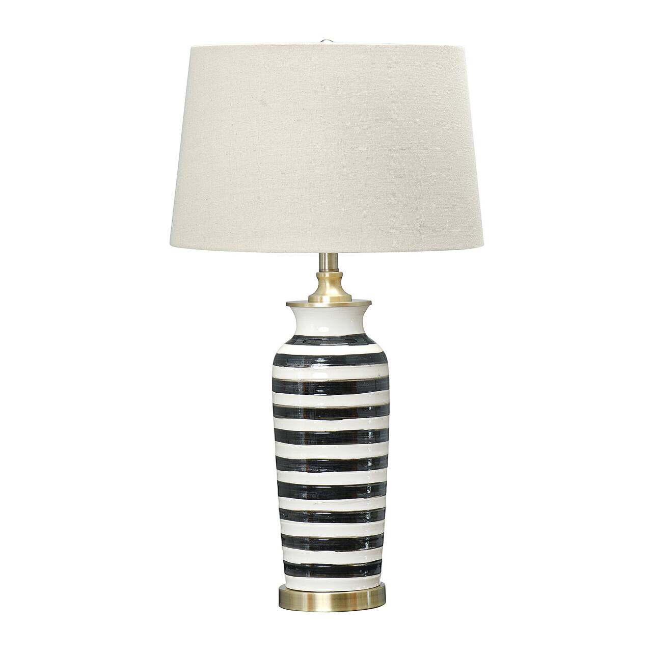Hello Honey® Black & White Striped Ceramic Table Lamp
